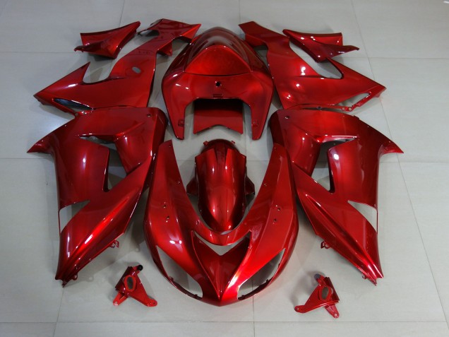 Red Deep Gloss 2006-2007 Kawasaki ZX10R Fairings Factory Red Deep Gloss 2006-2007 Kawasaki ZX10R Fairings Factory