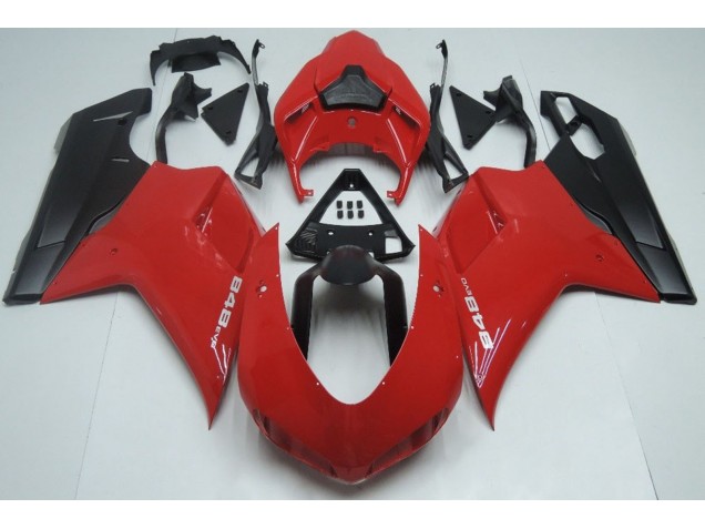 Red Matte Black 2007-2012 Ducati 848 1098 1198 Fairings Factory Red Matte Black 2007-2012 Ducati 848 1098 1198 Fairings Factory