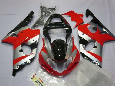 Red Silver and Black 2000-2002 Suzuki GSXR 1000 Fairings Factory