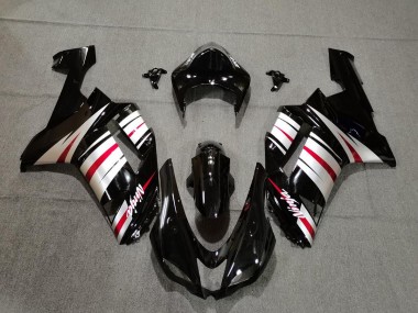 Red Silver and Black 2007-2008 Kawasaki ZX6R Fairings Factory