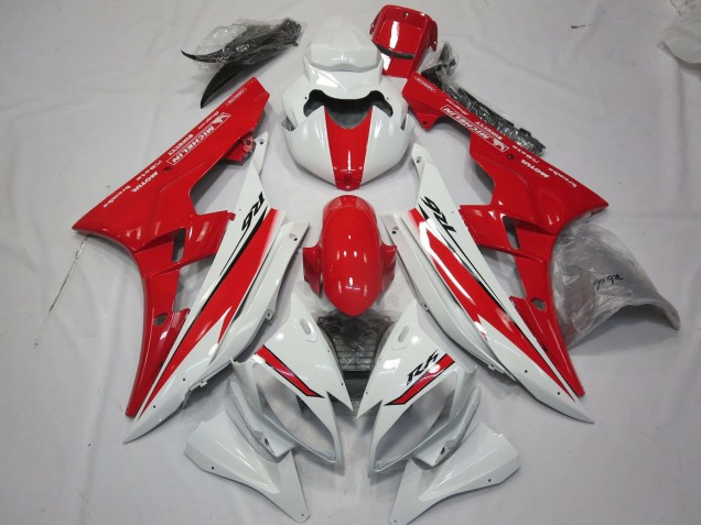 Red White Style Design 2006-2007 Yamaha R6 Fairings Factory Red White Style Design 2006-2007 Yamaha R6 Fairings Factory