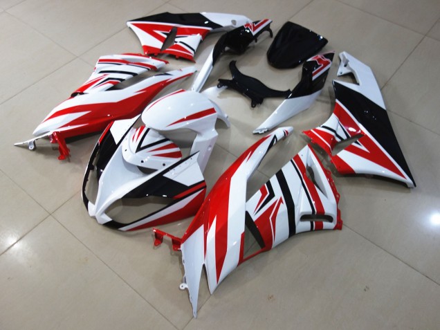 Red White Zagg 2009-2012 Kawasaki ZX6R Fairings Factory Red White Zagg 2009-2012 Kawasaki ZX6R Fairings Factory