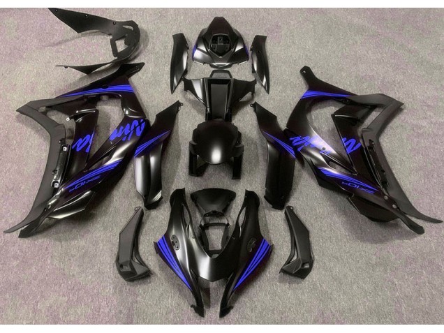 Satin Black & Blue 2016-2019 Kawasaki ZX10R Fairings Factory