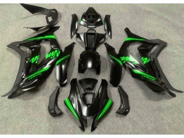 Satin Black & Green 2016-2019 Kawasaki ZX10R Fairings Factory