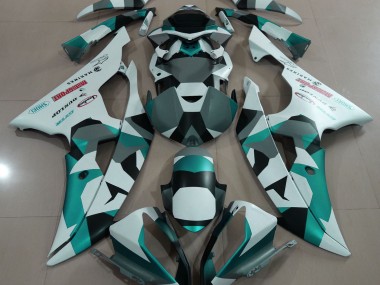 Seafoam Green Snow Camo 2008-2016 Yamaha R6 Fairings Factory