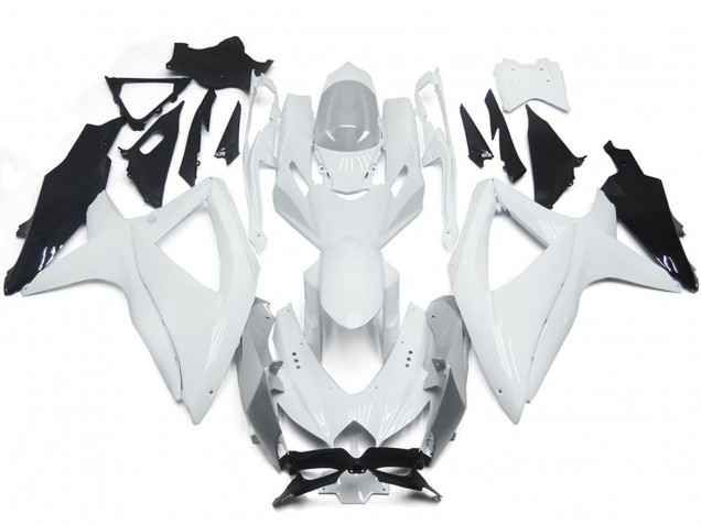 Shining Gloss White With Silver 2008-2010 Suzuki GSXR 600-750 Fairings Factory Shining Gloss White With Silver 2008-2010 Suzuki GSXR 600-750 Fairings Factory