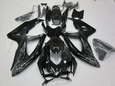 Silver and Black 2008-2010 Suzuki GSXR 600-750 Fairings Factory