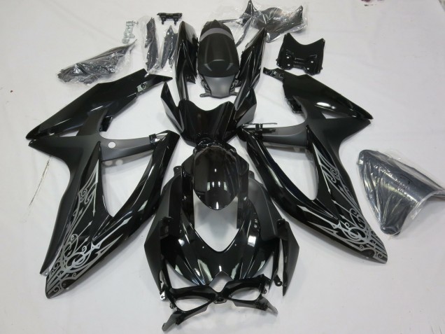 Silver and Black 2008-2010 Suzuki GSXR 600-750 Fairings Factory Silver and Black 2008-2010 Suzuki GSXR 600-750 Fairings Factory
