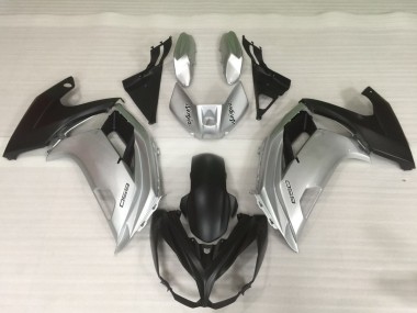 Silver and Black 2012-2016 Kawasaki Ninja 650R Fairings Factory