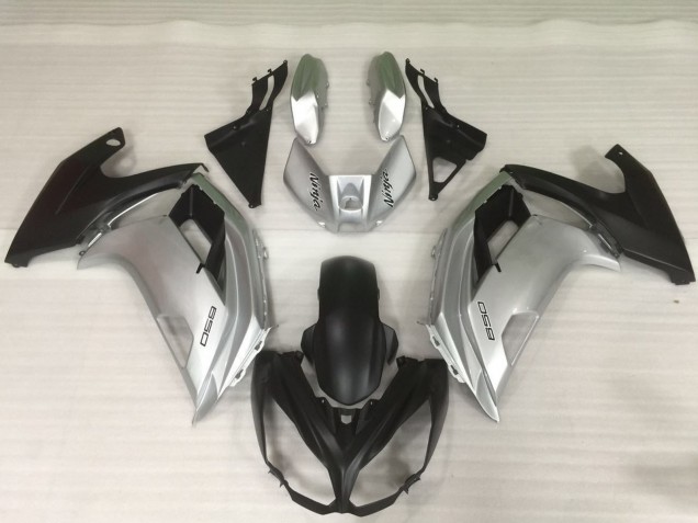 Silver and Black 2012-2016 Kawasaki Ninja 650R Fairings Factory Silver and Black 2012-2016 Kawasaki Ninja 650R Fairings Factory