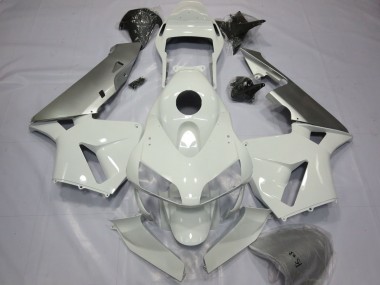 Silver and White 2003-2004 Honda CBR600RR Fairings Factory