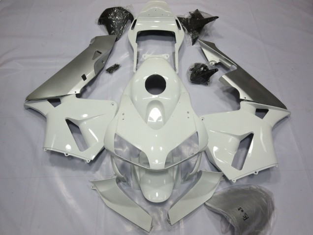 Silver and White 2003-2004 Honda CBR600RR Fairings Factory