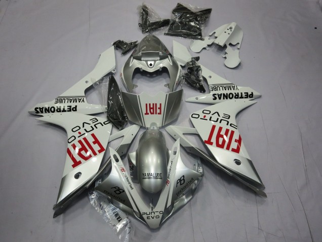 Silver Fiat 2007-2008 Yamaha R1 Fairings Factory Silver Fiat 2007-2008 Yamaha R1 Fairings Factory