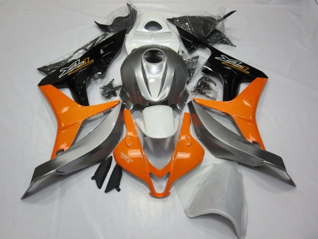 Silver White and Orange 2007-2008 Honda CBR600RR Fairings Factory Silver White and Orange 2007-2008 Honda CBR600RR Fairings Factory