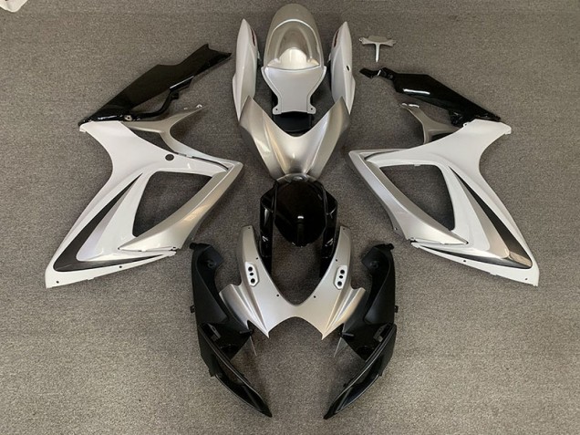 Silver White OEM Style 2006-2007 Suzuki GSXR 600-750 Fairings Factory Silver White OEM Style 2006-2007 Suzuki GSXR 600-750 Fairings Factory