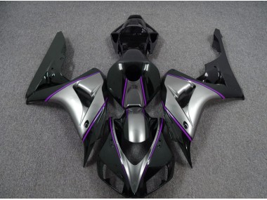 Silver with Dark Purple Pin Stripe 2006-2007 Honda CBR1000RR Fairings Factory