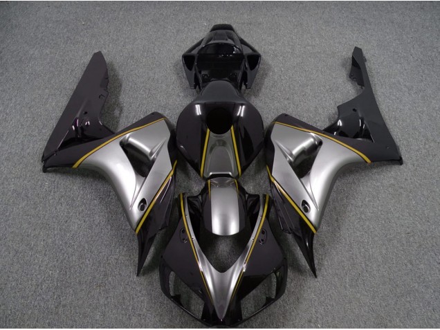 Silver with Yellow Pin Stripe 2006-2007 Honda CBR1000RR Fairings Factory