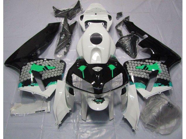 Turquoise Splatter on Gloss Black 2005-2006 Honda CBR600RR Fairings Factory Turquoise Splatter on Gloss Black 2005-2006 Honda CBR600RR Fairings Factory