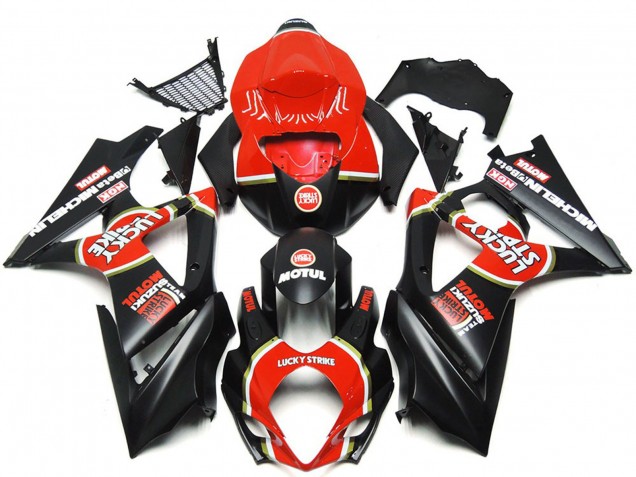 Vibrant Matte Black Custom Lucky Strike 2007-2008 Suzuki GSXR 1000 Fairings Factory Vibrant Matte Black Custom Lucky Strike 2007-2008 Suzuki GSXR 1000 Fairings Factory