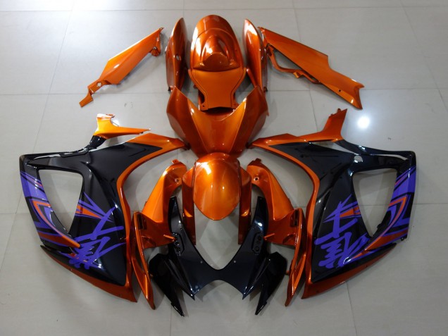 Vibrant Orange & Gloss Black 2006-2007 Suzuki GSXR 600-750 Fairings Factory Vibrant Orange & Gloss Black 2006-2007 Suzuki GSXR 600-750 Fairings Factory