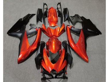 Vibrant Orange in Black 2008-2010 Suzuki GSXR 600-750 Fairings Factory