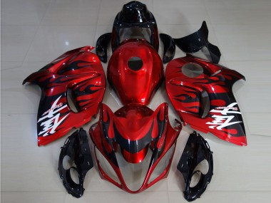 Vibrant Red & Flame 2008-2019 Suzuki GSXR 1300 Fairings Factory