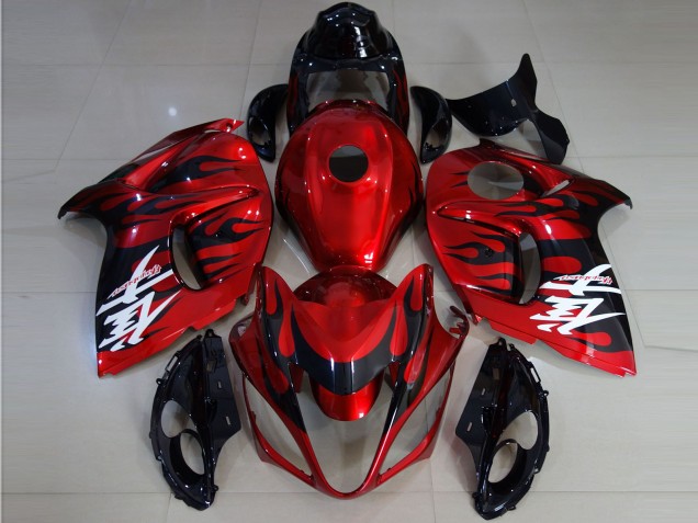 Vibrant Red & Flame 2008-2019 Suzuki GSXR 1300 Fairings Factory Vibrant Red & Flame 2008-2019 Suzuki GSXR 1300 Fairings Factory