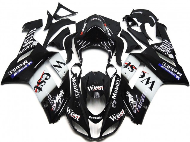 West Gloss Slick 2007-2008 Kawasaki ZX6R Fairings Factory West Gloss Slick 2007-2008 Kawasaki ZX6R Fairings Factory