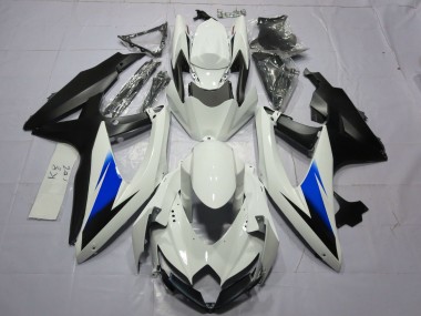White and Black 2008-2010 Suzuki GSXR 600-750 Fairings Factory