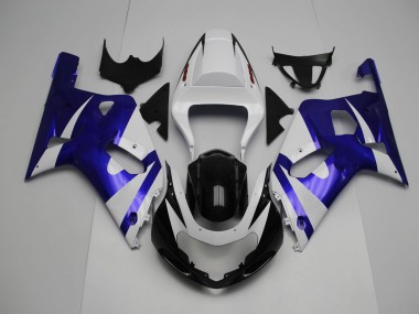 White and Blue 2001-2003 Suzuki GSXR 600-750 Fairings Factory
