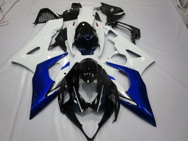 White and Blue 2005-2006 Suzuki GSXR 1000 Fairings Factory