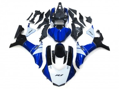 White and Blue 2015-2019 Yamaha R1 Fairings Factory