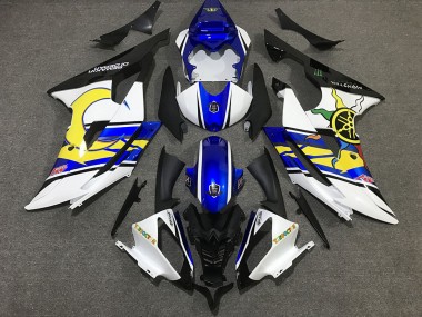 White and Blue Custom 2008-2016 Yamaha R6 Fairings Factory