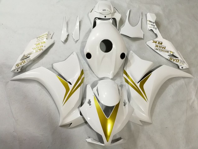 White and Gold 2012-2016 Honda CBR1000RR Fairings Factory