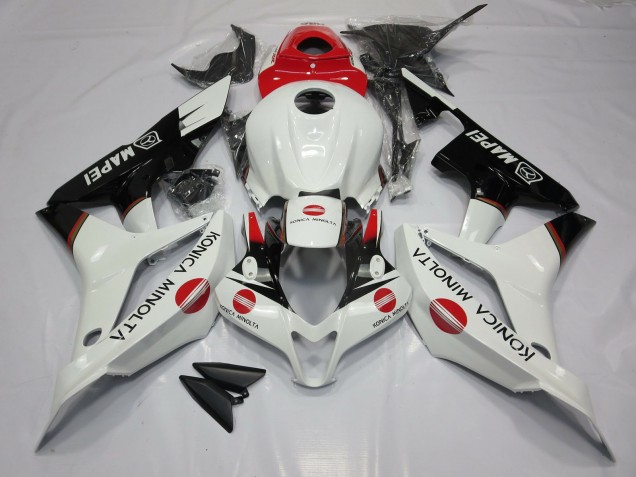 White and Red KM 2007-2008 Honda CBR600RR Fairings Factory White and Red KM 2007-2008 Honda CBR600RR Fairings Factory