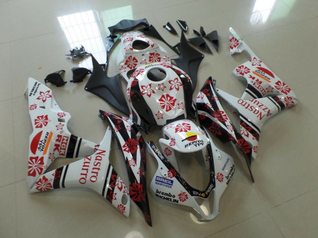 White and Red Nastro Azzurro 2007-2008 Honda CBR600RR Fairings Factory White and Red Nastro Azzurro 2007-2008 Honda CBR600RR Fairings Factory