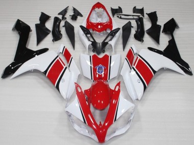White and Red OEM Style Gloss 2007-2008 Yamaha R1 Fairings Factory