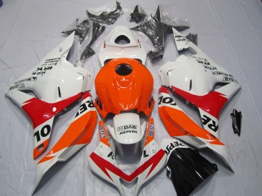 White and Red Repsol 2009-2012 Honda CBR600RR Fairings Factory