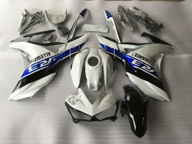 White Blue and Black 2015-2018 Yamaha R3 Fairings Factory White Blue and Black 2015-2018 Yamaha R3 Fairings Factory