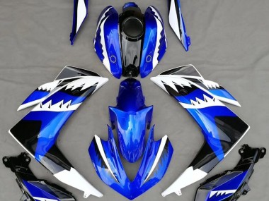 White Blue and Black Shark 2015-2018 Yamaha R3 Fairings Factory