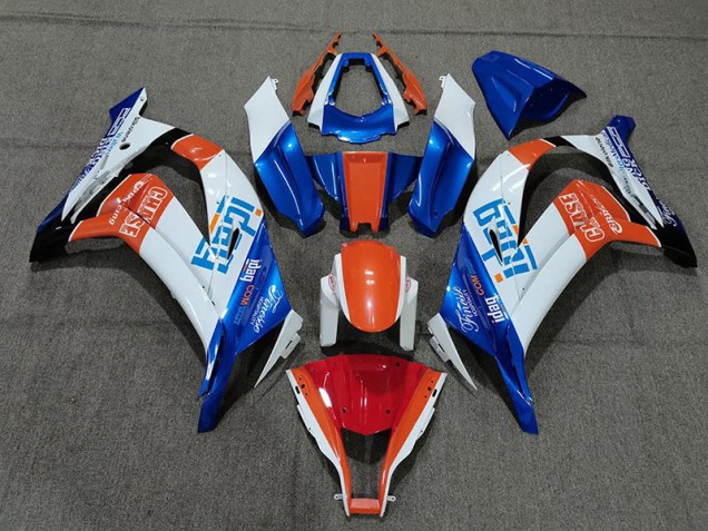 White Blue and Orange 2011-2015 Kawasaki ZX10R Fairings Factory White Blue and Orange 2011-2015 Kawasaki ZX10R Fairings Factory