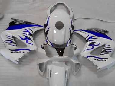 White Blue Flame 2002-2012 Honda VFR800 Fairings Factory