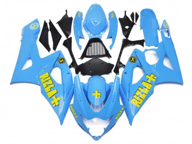 White Blue with Yellow Rizla 2005-2006 Suzuki GSXR 1000 Fairings Factory