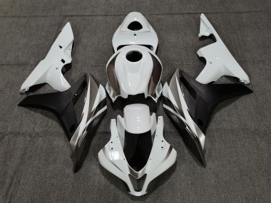 White Graphite and Black 2007-2008 Honda CBR600RR Fairings Factory