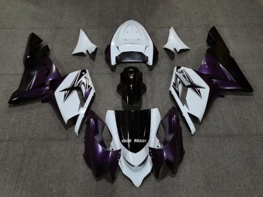 White Purple and Black 2004-2005 Kawasaki ZX10R Fairings Factory