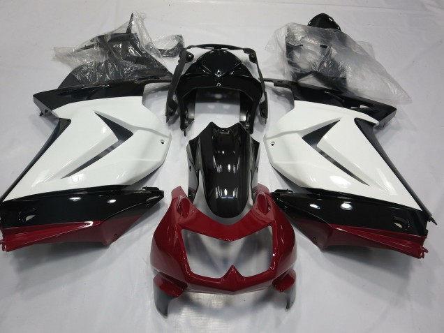 White Red and Black 2008-2013 Kawasaki Ninja 250 Fairings Factory White Red and Black 2008-2013 Kawasaki Ninja 250 Fairings Factory