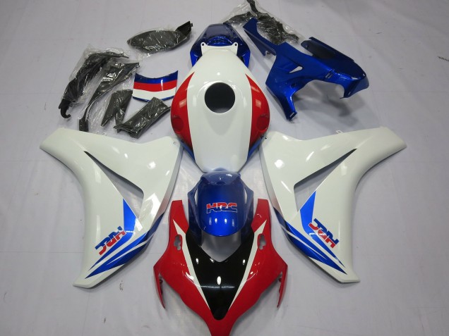 White Red and Blue 2008-2011 Honda CBR1000RR Fairings Factory