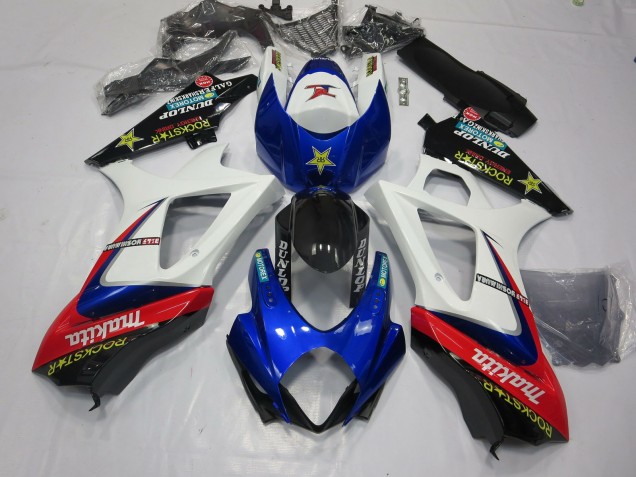 White Rockstar 2007-2008 Suzuki GSXR 1000 Fairings Factory