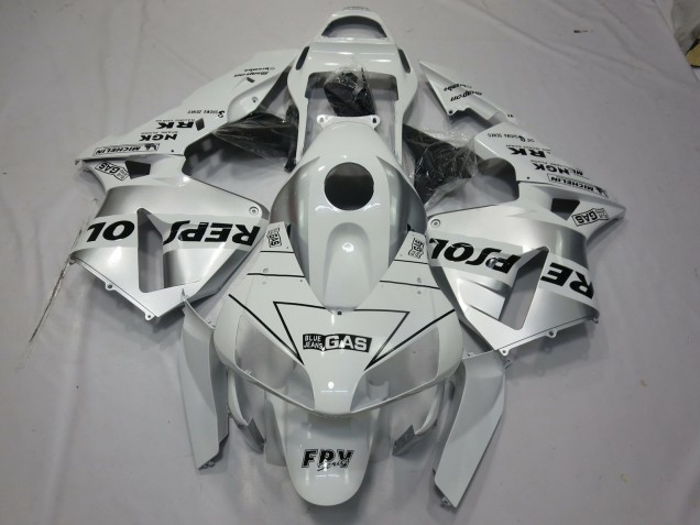 White Silver Repsol 2003-2004 Honda CBR600RR Fairings Factory White Silver Repsol 2003-2004 Honda CBR600RR Fairings Factory