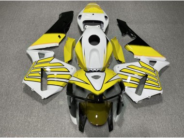 Yellow and White Wings 2005-2006 Honda CBR600RR Fairings Factory